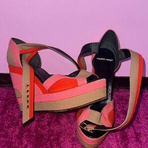 Pierre Hardy Pink and Red Platform Heels